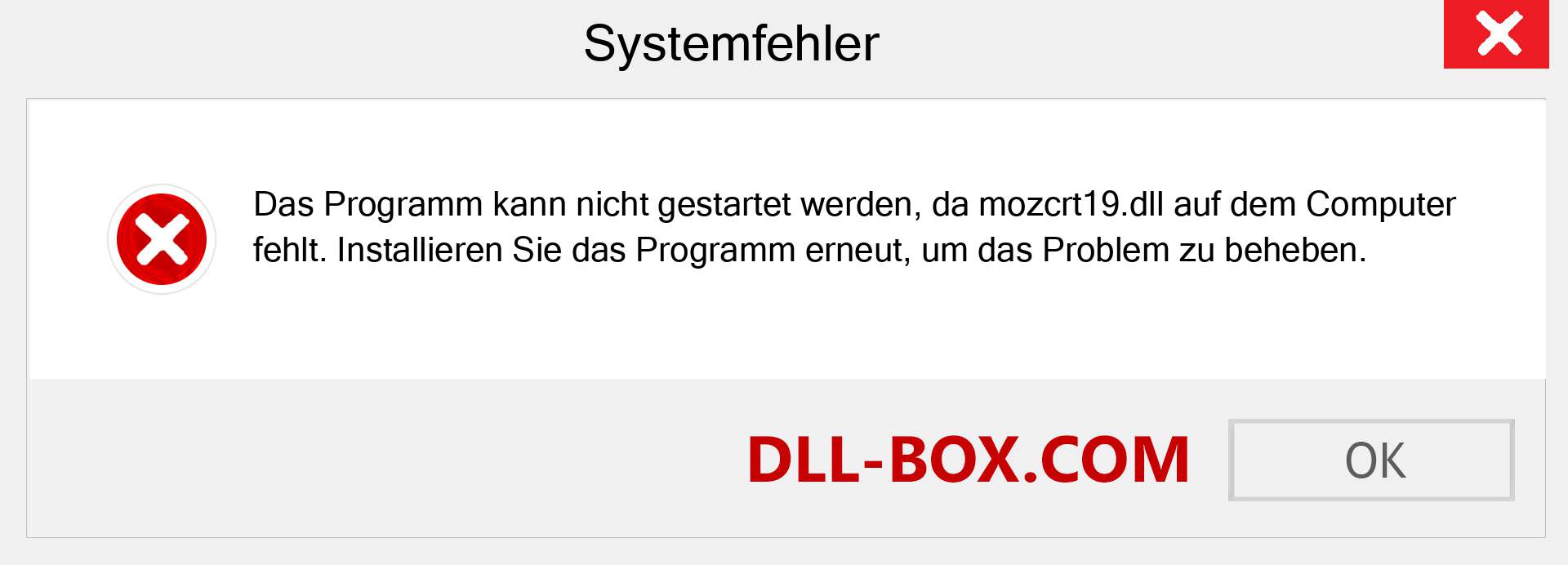 mozcrt19.dll-Datei fehlt?. Download für Windows 7, 8, 10 - Fix mozcrt19 dll Missing Error unter Windows, Fotos, Bildern