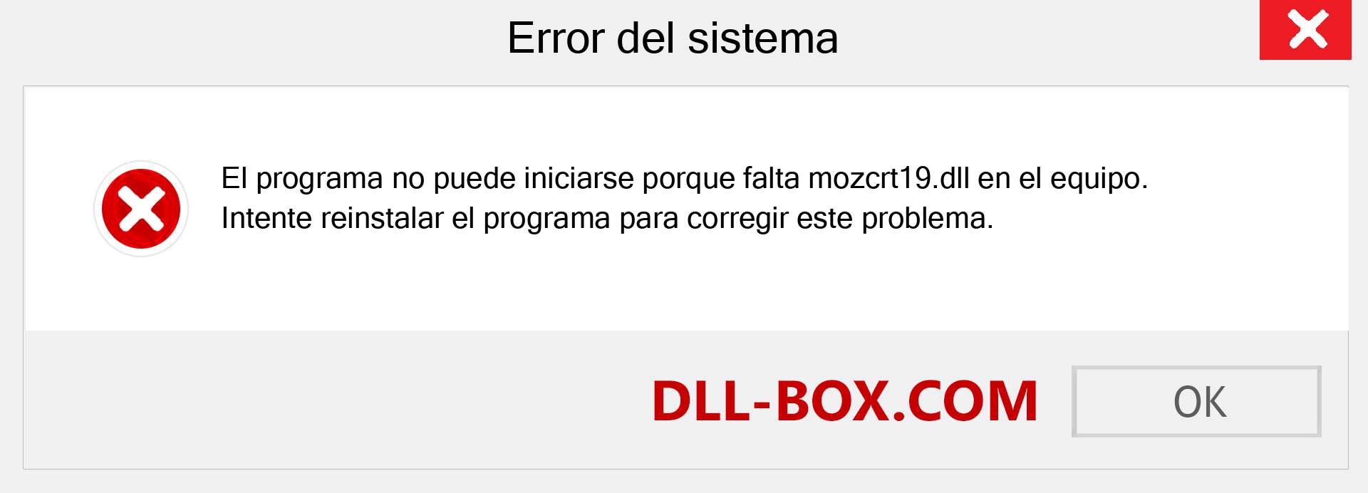 ¿Falta el archivo mozcrt19.dll ?. Descargar para Windows 7, 8, 10 - Corregir mozcrt19 dll Missing Error en Windows, fotos, imágenes