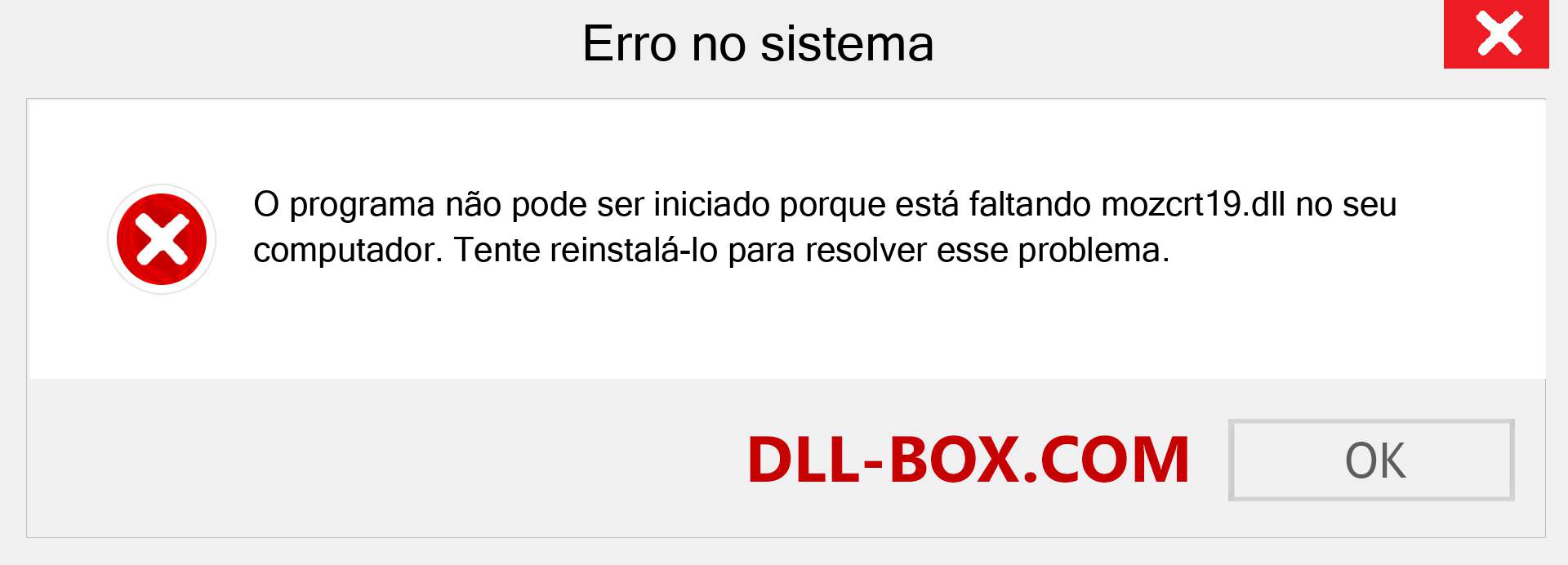 Arquivo mozcrt19.dll ausente ?. Download para Windows 7, 8, 10 - Correção de erro ausente mozcrt19 dll no Windows, fotos, imagens
